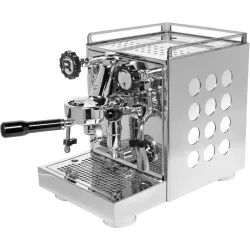 Rocket espressor appartamento pompa vibrante, scambiatore di calore - acciaio inox e bianco