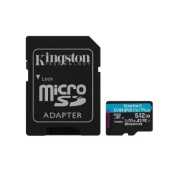 Scheda microSDXC Canvas Go Plus Gen4 200MB/s A2 U3 V30 da 512 GB + adattatore