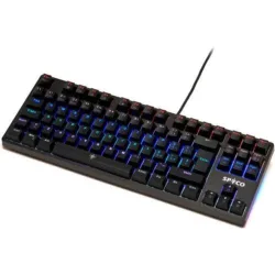 Spyco challenge ke-112 tastiera gaming meccanica usb retroilluminata led rgb ad effetti 87 tasti in abs layout italiano