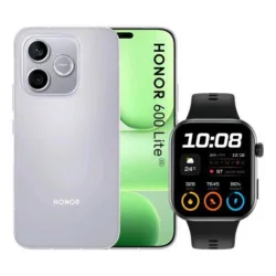 Honor 600 lite 5g dual sim 6.6 octa core 256gb ram 8gb 5g italia velvet grey + watch 2i smarwatch black