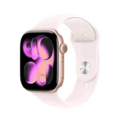 Apple watch series 11 gps 46mm cassa alluminio oro rosa con band rosa fard - m/l