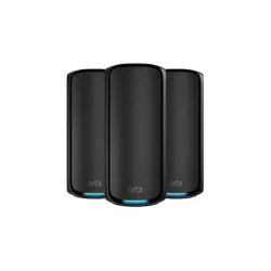 Netgear orbi 970 series quad-band wifi 7, 3-pack quad-band (2.4 ghz / 5 ghz-1 / 5 ghz-2 / 6 ghz) wi-fi 6 (802.11ax) nero interno