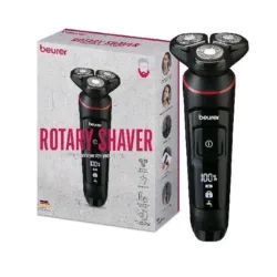 Beurer mn8x rasoio elettrico ricaricabile 3 testine ad attacco magnetico flessibile impermeabile nero