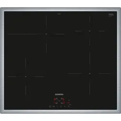 Siemens iq300 eh645bfb6e piano cottura nero, acciaio inox da incasso 60 cm piano cottura a induzione 4 fornello(i)
