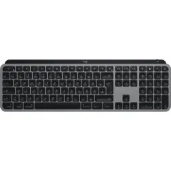 Logitech mx keys s for mac tastiera ufficio rf senza fili + bluetooth qwertz tedesco alluminio, nero