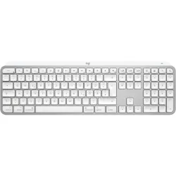 Logitech mx keys s for mac tastiera ufficio rf senza fili + bluetooth qwertz tedesco alluminio, bianco