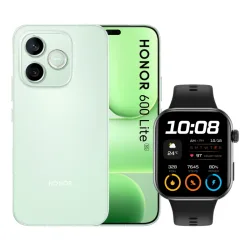 Honor 600 lite 5g dual sim 6.6 octa core 256gb ram 8gb 5g italia sprout green + watch 2i smarwatch black