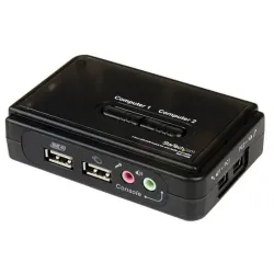 Startech.com switch kvm a 2 porte vga usb con audio e cavi - commutatore vga usb a doppia porta