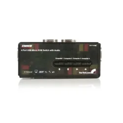 Startech.com kit switch kvm usb con audio e cavi 4 porte, colore nero