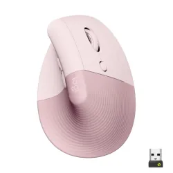 Logitech lift mouse ergonomico verticale, senza fili, ricevitore bluetooth o logi bolt usb, clic silenziosi, 4 tasti