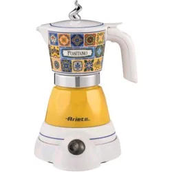 Ariete 1358/1p moka aroma positano moka elettrica 400w 2/4 tazze cordless spegnimento automatico mantenimento temperatura
