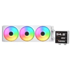 Cougar poseidon vistek pro argb 360 white cpu liquid cooler intel 1851/1700/1200 amd am5/am4