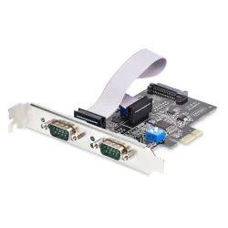 Startech.com scheda seriale pcie a 2 porte, scheda pci express a doppia porta rs232/rs422/rs485 (db9), staffe a basso profilo