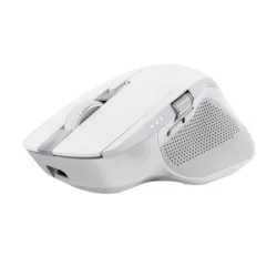 Trust ozaa+ mouse wireless bluetooth + rf 2.4ghz mouse ottico silenzioso multi-dispositivo rotellina laterale ricaricabile bianco