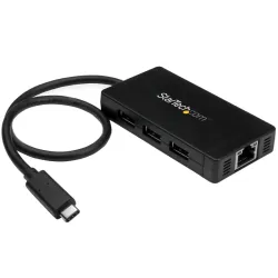 Startech.com hub usb 3.0 (5gbps) a 3 porte con usb-c e ethernet gigabit - include adattatore di alimentazione