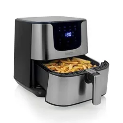 Princess 182060 digital aerofryer deluxe xxl - friggitrice ad aria 5,5 l, 1700 w, 8 programmi preimpostati, display digitale, tecnologia di circolazione dell`aria calda, argento