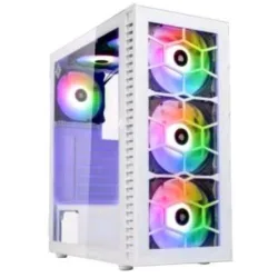Kolink observatory hf case midi tower atx 3+1 ventole installate illuminazione led rgb pannello in vetro temperato white