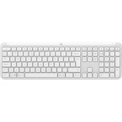 Logitech k950 signature slim tastiera ufficio rf senza fili + bluetooth qwerty us international bianco