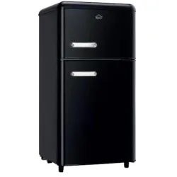 Dcg frigo doppia porta linea retro` 100lt e nero mf100bcdp