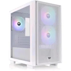 Thermaltake versa h16 tg argb micro tower fontale a rete pannello laterale in vetro temperato 3 ventole argb 120mm snow white