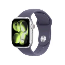 Apple watch series 11 gps 42mm cassa alluminio argento con sport band viola nebbia - s/m