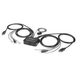 Startech.com switch displayport kvm 4k a 60 hz e 2 porte con cavi integrati
