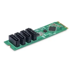 StarTech.com Scheda adattatore da M.2 a SATA a 4 porte, scheda di espansione da