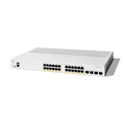 Cisco catalyst 1200-24p-4x seitch gestito l3 - 24 x 10/100/1000 (poe+) + 4 x 10gb ethernet sfp+ poe+ (195 w) montabile su rack bianco