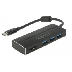Delock 63931 replicatore di porte e docking station per laptop usb 3.2 gen 1 (3.1 gen 1) type-c nero