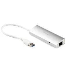 Startech.com hub usb a 3 porte con ethernet, 3 porte usb-a, gigabit ethernet/gbe, usb 5gbps, alimentato tramite usb, hub usb