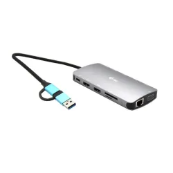 I-tec usb 3.0 usb-c-thunderbolt 3x display metal nano dock with lan power delivery 100w