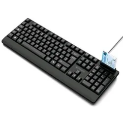 Atlantis p013-k810s tastiera usb layout italiano con lettore di smart card cns e crs incorporato cavo 1.5 mt nero