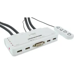ITS KVM Switch, 4 porte, USB DVI, Audio, all-in-one