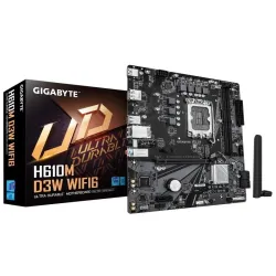Gigabyte h610m d3w wifi6 scheda madre - supporta cpu intel core di 14ª generazione, vrm a 5+1+1 fasi, fino a 5600mhz ddr4