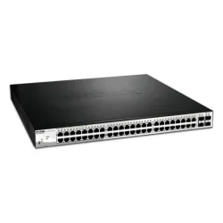 D-link switch easysmart 52 porte gigabit poe 370w 4 slot sfp/combo 19 rackmount