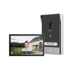 Ezviz hp7 videocitofono 2 fili con monitor touch 7 2k wi-fi sblocco remoto di porta/cancello conversazione bidirezionale campanello integrato rilevamento movimento umano slot micro sd grigio