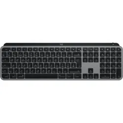 Logitech mx keys s for mac tastiera ufficio rf senza fili + bluetooth qwertz svizzere alluminio, nero