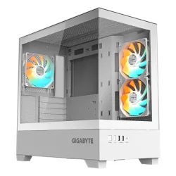 Gigabyte c201 panoramic ice case per pc - mid tower, m-atx, supporto radiatore da 360 mm, 3 ventole preinstallate, usb 3.0