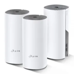Tp-link deco e4 wifi mesh system ac1200 dual band 2 porte ethernet 100 mbp/s modalita router e access point parental control 3 pezzi bianco