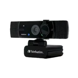 Verbatim awc-03 webcam 4k ultra hd autofocus doppio microfono 30 fps usb 2.0 otturatore di protezione privacy black
