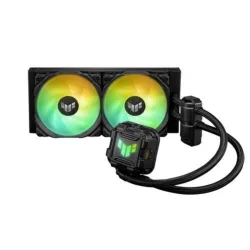 Asus tuf gaming lc 240 argb dispositivo di raffreddamento a liquido all-in-one, cooler cpu, supporto intel lga 1700 e amd am5, 2 ventole tuf gaming argb da 120 mm, aura sync, nero