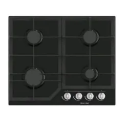 Hisense gg643b piano cottura a gas 4 fuochi 60 cm piano in vetro temperato nero