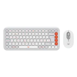 Logitech 920-013276 tastiera mouse incluso universale bluetooth qwertz svizzere arancione, bianco