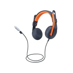 Logitech 981-001367 cuffia e auricolare cablato a padiglione studio usb tipo-c blu, arancione