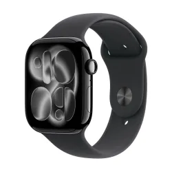 Apple watch series 11 gps 46mm cassa alluminio jet black con sport band nero - s/m