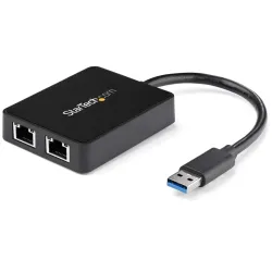Startech.com adattatore usb 3.0 a doppia porta ethernet gigabit (rj45) nic con porta usb integrata