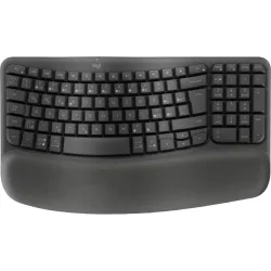 Logitech wave keys tastiera ufficio rf senza fili + bluetooth qwertz ceco grafite