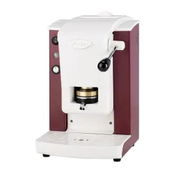 Faber slot plast macchina da caffe 500w pressacialda in ottone telaio in metallo borgogna e frontale in policarbonato bianco serbatoio 1.3 lt