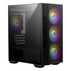 Msi mag forge m100r mini-tower pc case - vetro temperato, micro-atx mini-itx, pannello frontale mesh, 4 ventole argb (120mm) con controller hub, filtro antipolvere magnetico, porta usb 3.2 gen1 type-a