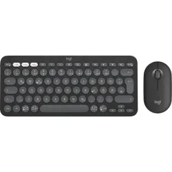 Logitech pebble 2 combo tastiera mouse incluso rf senza fili + bluetooth qwertz tedesco grafite